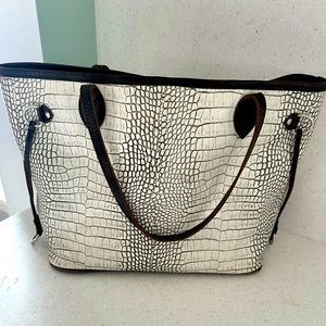 Freebird white croc tote